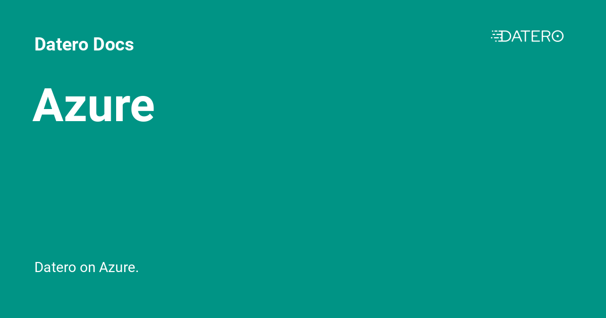 Azure - Datero Docs